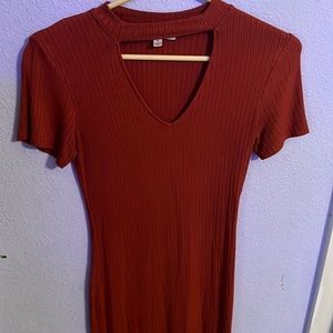 Small casual orange bronze color dress